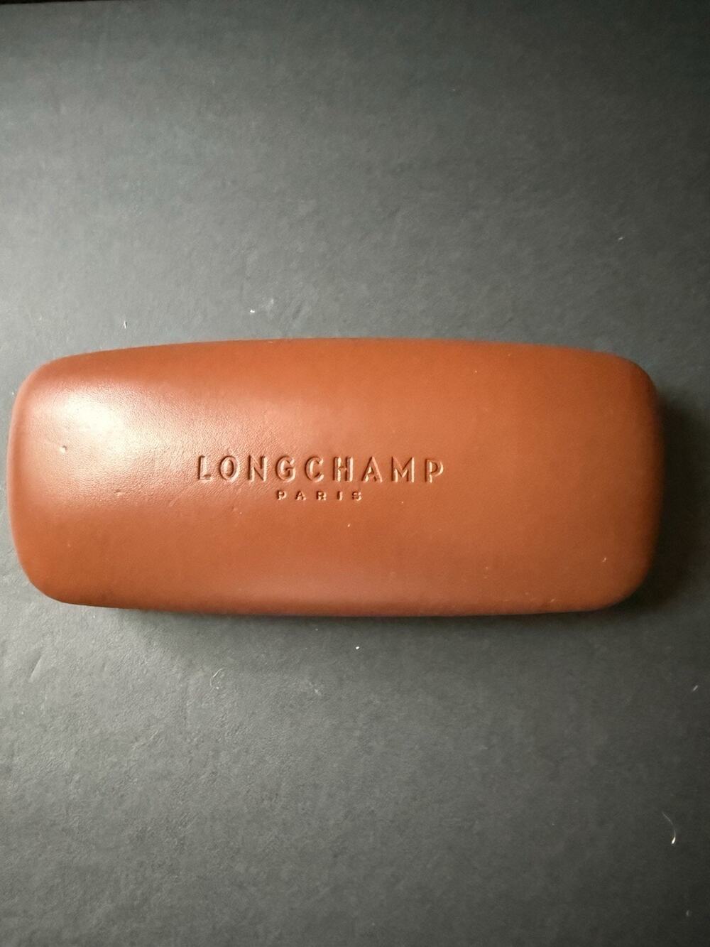 Longchamp Brown Hard Shell Sunglasses Glasses Case Empty Designer Classic READ